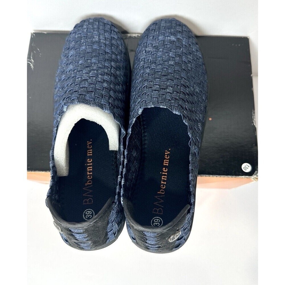 Bernie Mev Woven Slip On Sneakers Women Size 39 Blue Elastic Comfort Shoes New - Picture 3 of 8